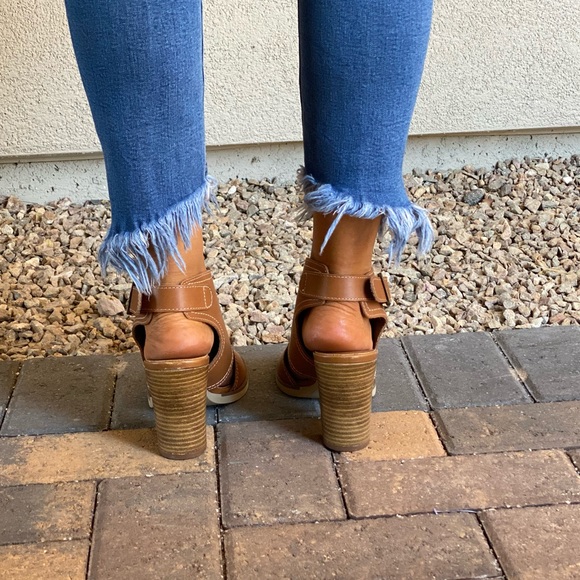 Whiskey Leather Block Heel Slingback Sandal NEW - Picture 7 of 8